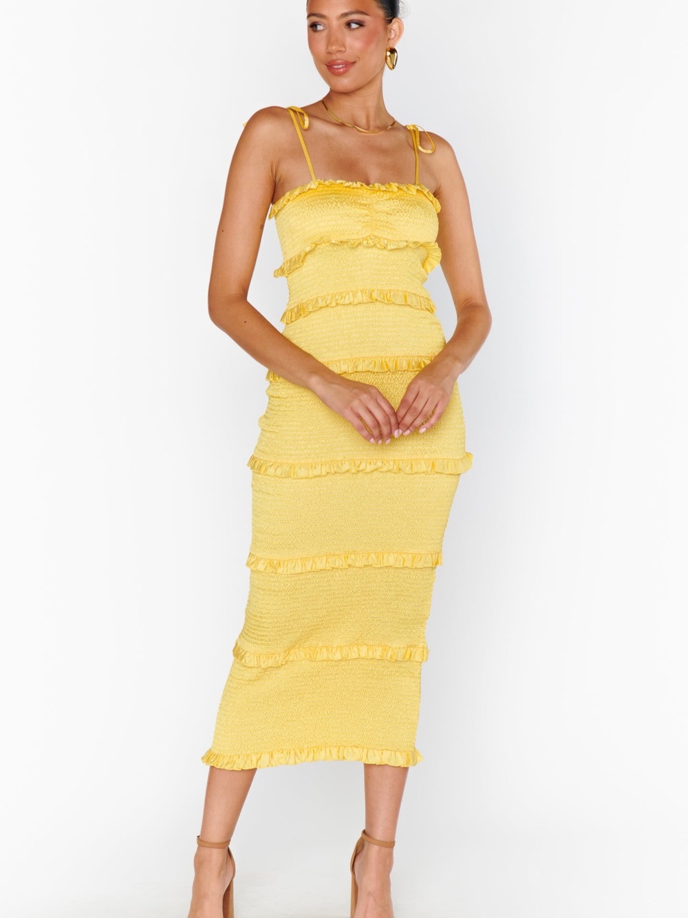 SHOW ME YOUR MUMU Stella Smocked Midi Dress - Picture 3 of 14